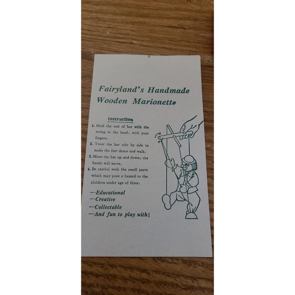 Vintage Marionette by Fairyland International With Box - Picture 6 of 7